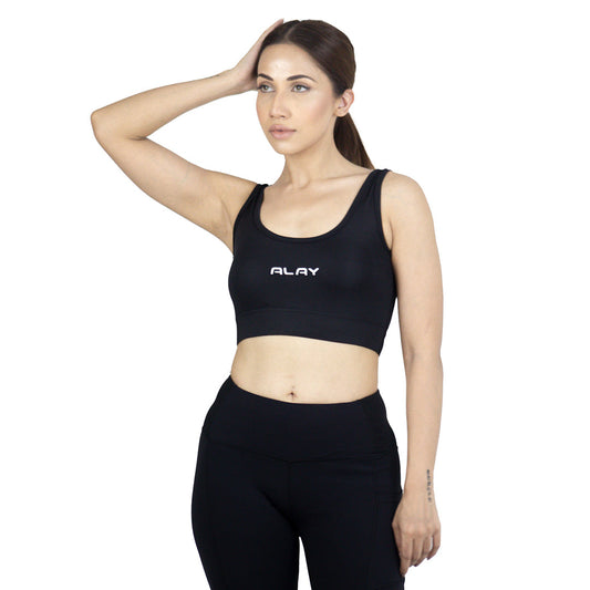 Retro Sports Bra - Black