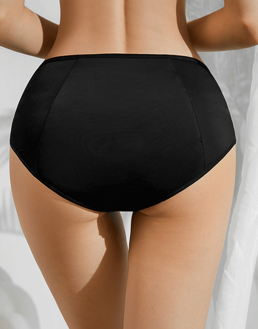 Low-Waist Triple-Layered Period Panty with Pocket BLACK