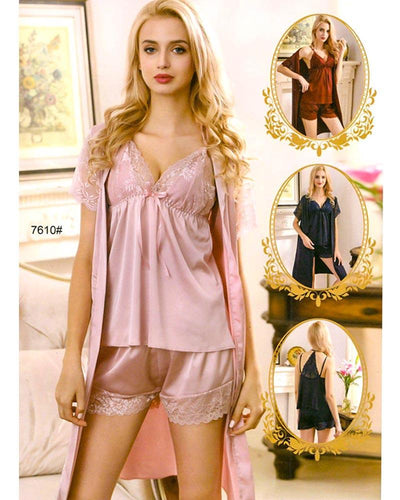 2 Pcs Sexy Short Nighty With Panty - 609