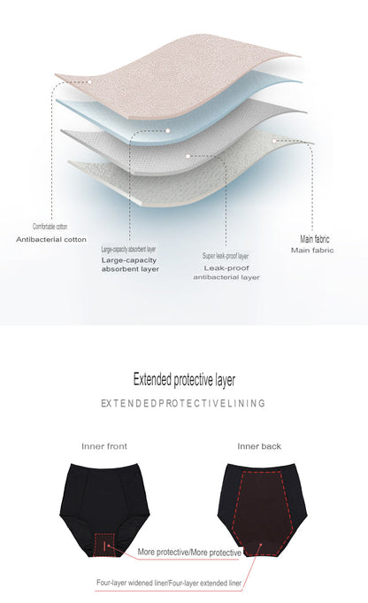 High Waist laser Cut 4 layered Period Panty -Cream