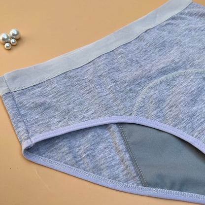 SUPER SOFT COTTON  MID WAIST PERIOD PANTY-LIGHT GREY