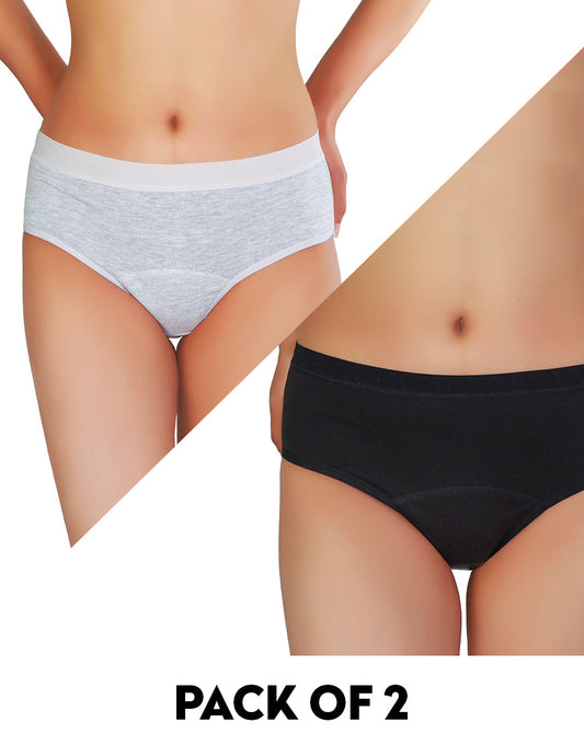 SUPER SOFT COTTON  MID WAIST PERIOD PANTY-ASSORTED