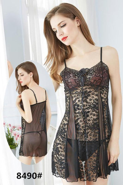2 Pcs Sexy Short Nighty With Panty - 609