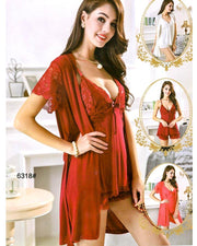 3 Pcs Sexy Short Nighty - 6518