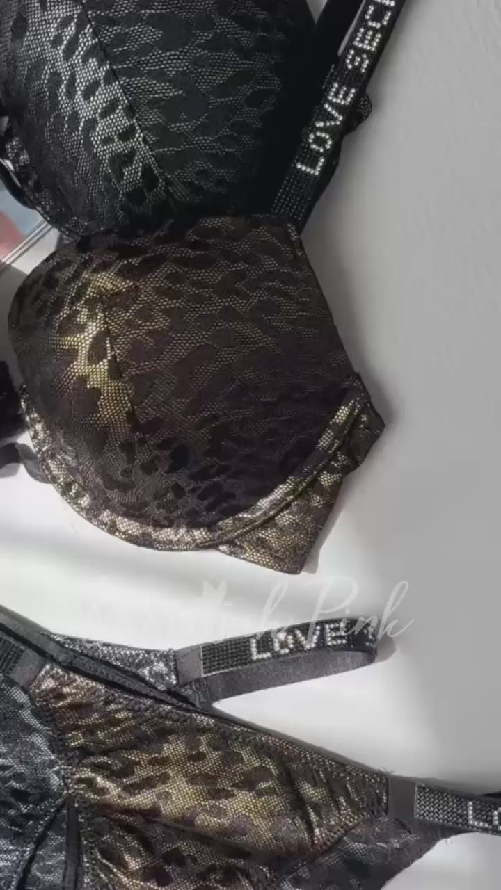 Premium Victor*a's Secret Tiger Print Bra Set